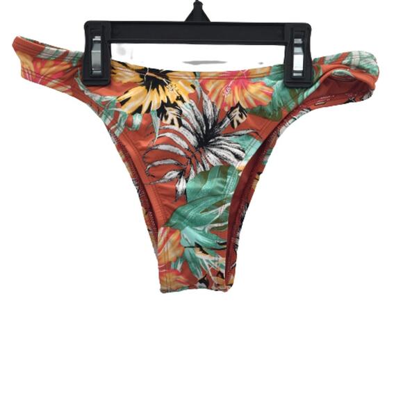The Bikini Lab Orange Tropical Bikini Bottom S NWT - Picture 3 of 8